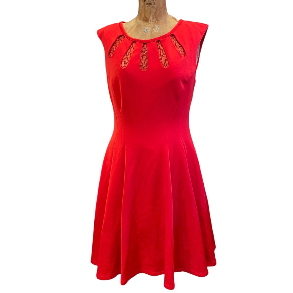 Betsey Johnson Dress Womens 8 Red Fit and Flair Cocktail Party Sexy
